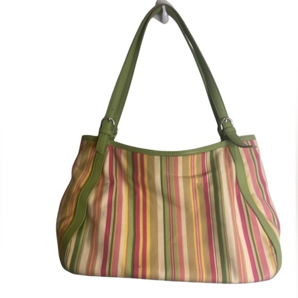 Fossil Signature Patchwork Multicolor Canvas Leat… - image 1